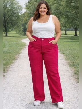 Risen, Wide Leg Denim, 3X